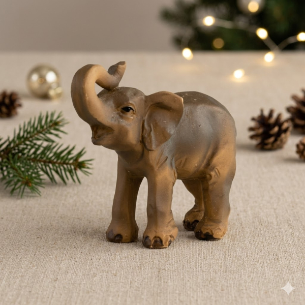 Handbemalte Krippenfigur Elefant klein, ca. 5,5 cm, K 005-25